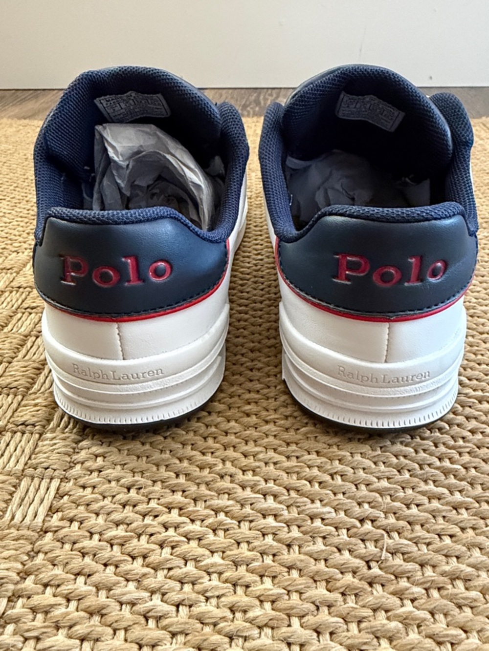 Polo Ralph Lauren Girls’ White/Navy Sneakers Heritage Court III—2 - Picture 10 of 13